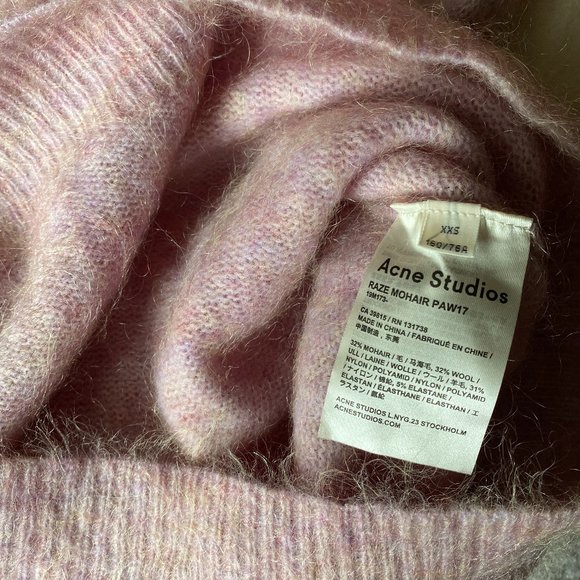 NWT XS Acne Studios Raze Mohair Purple Pink Cowl Turtleneck Sweater - Picture 7 of 16